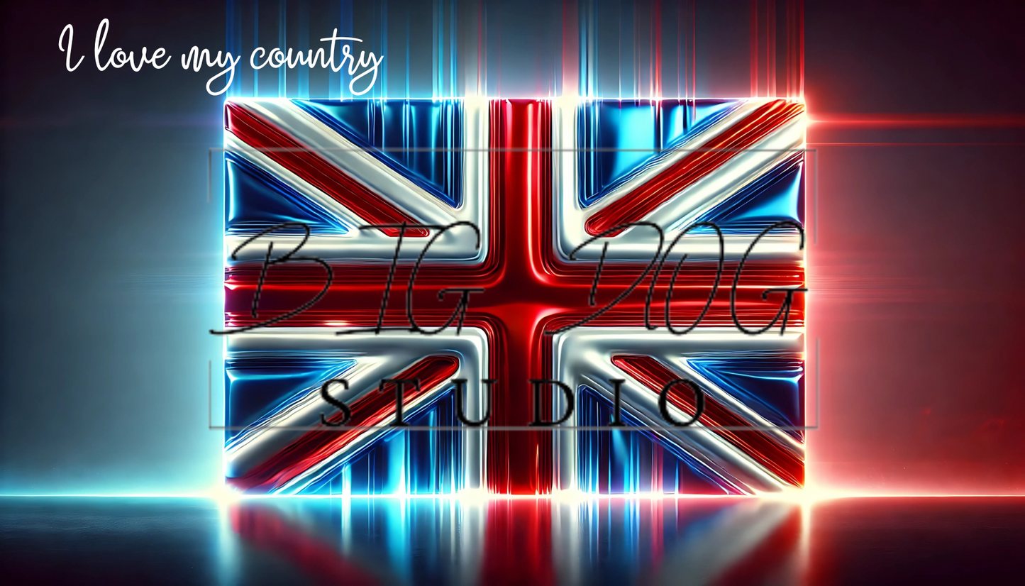 Ceramic Mug Featuring Artwork of the "I love my country" Union Jack Flag #1 – 11oz Glossy Design