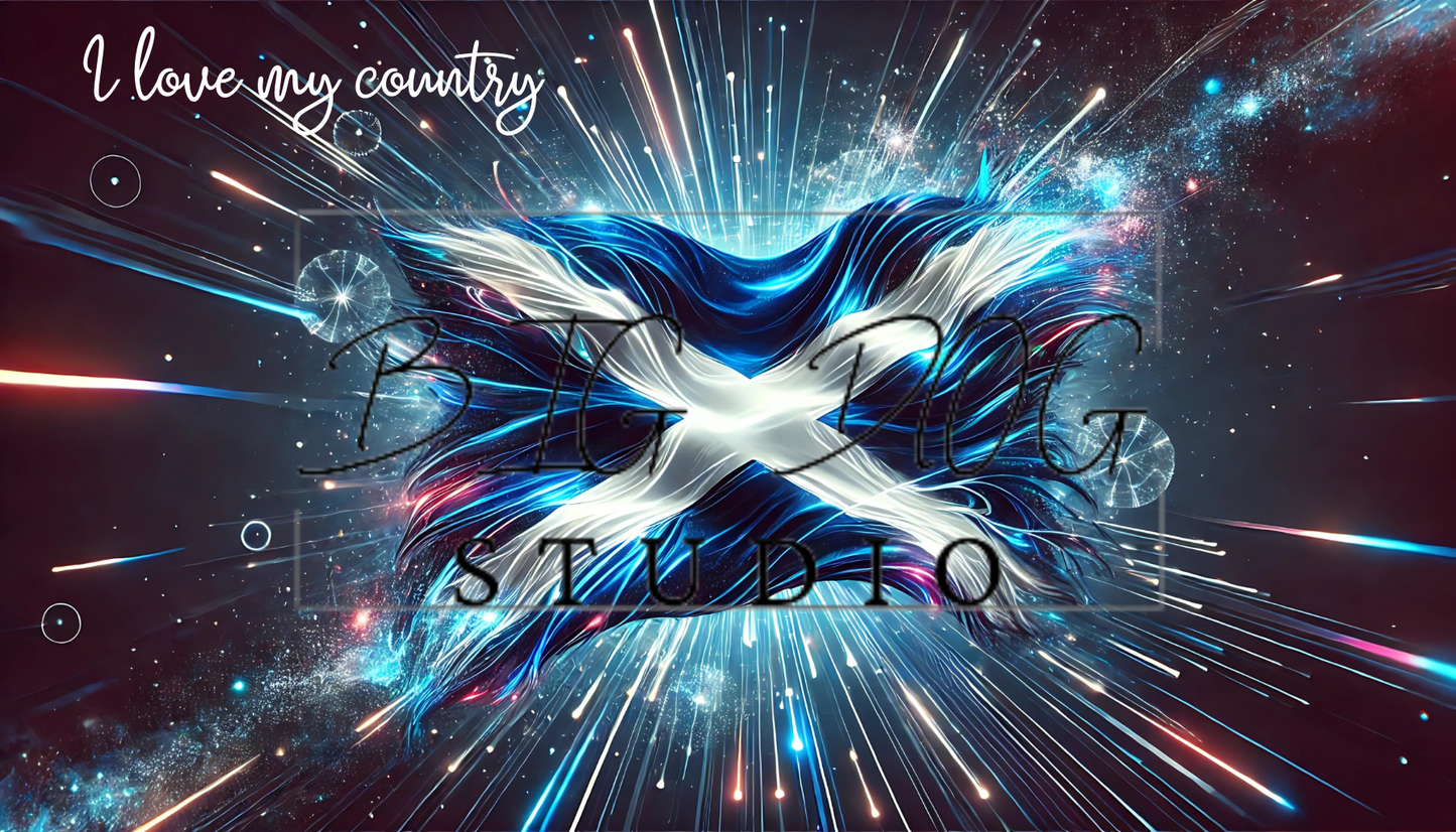 Ceramic Mug Featuring Artwork of the "I love my country" Scottish Flag #2 – 11oz Glossy Design