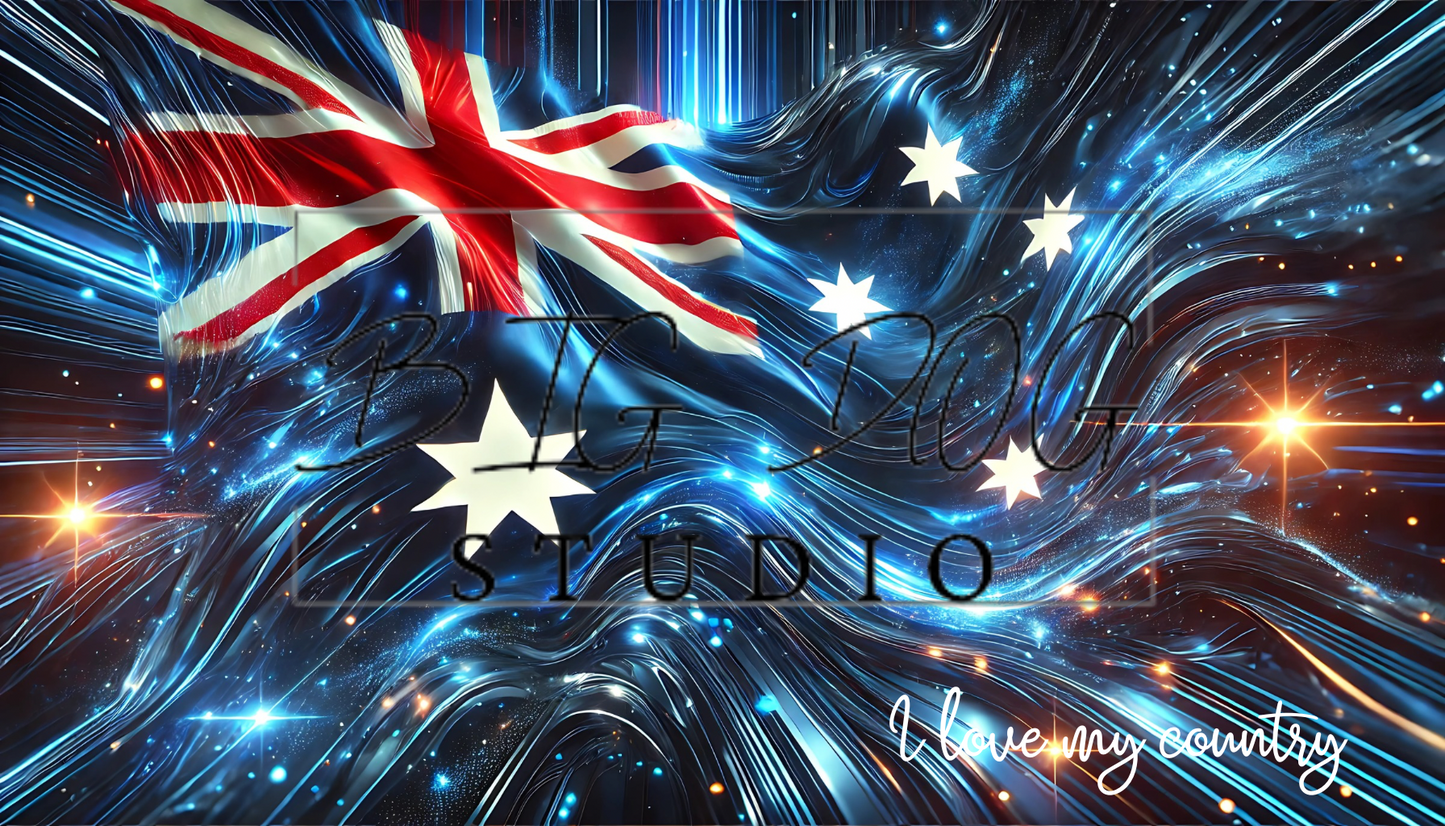 Ceramic Mug Featuring Artwork of the "I love my country" Australian Flag #1 – 11oz Glossy Design