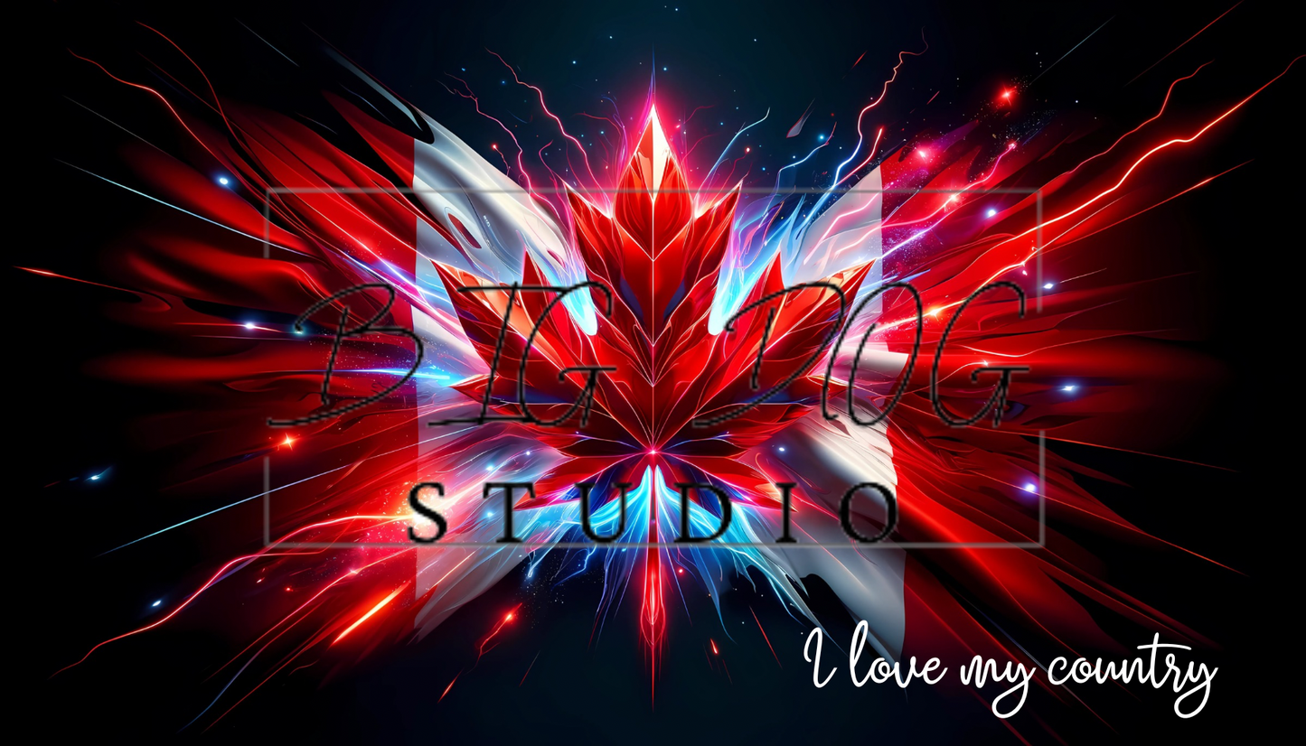 Ceramic Mug Featuring Artwork of the "I love my country" Canadian Flag #2 – 11oz Glossy Design