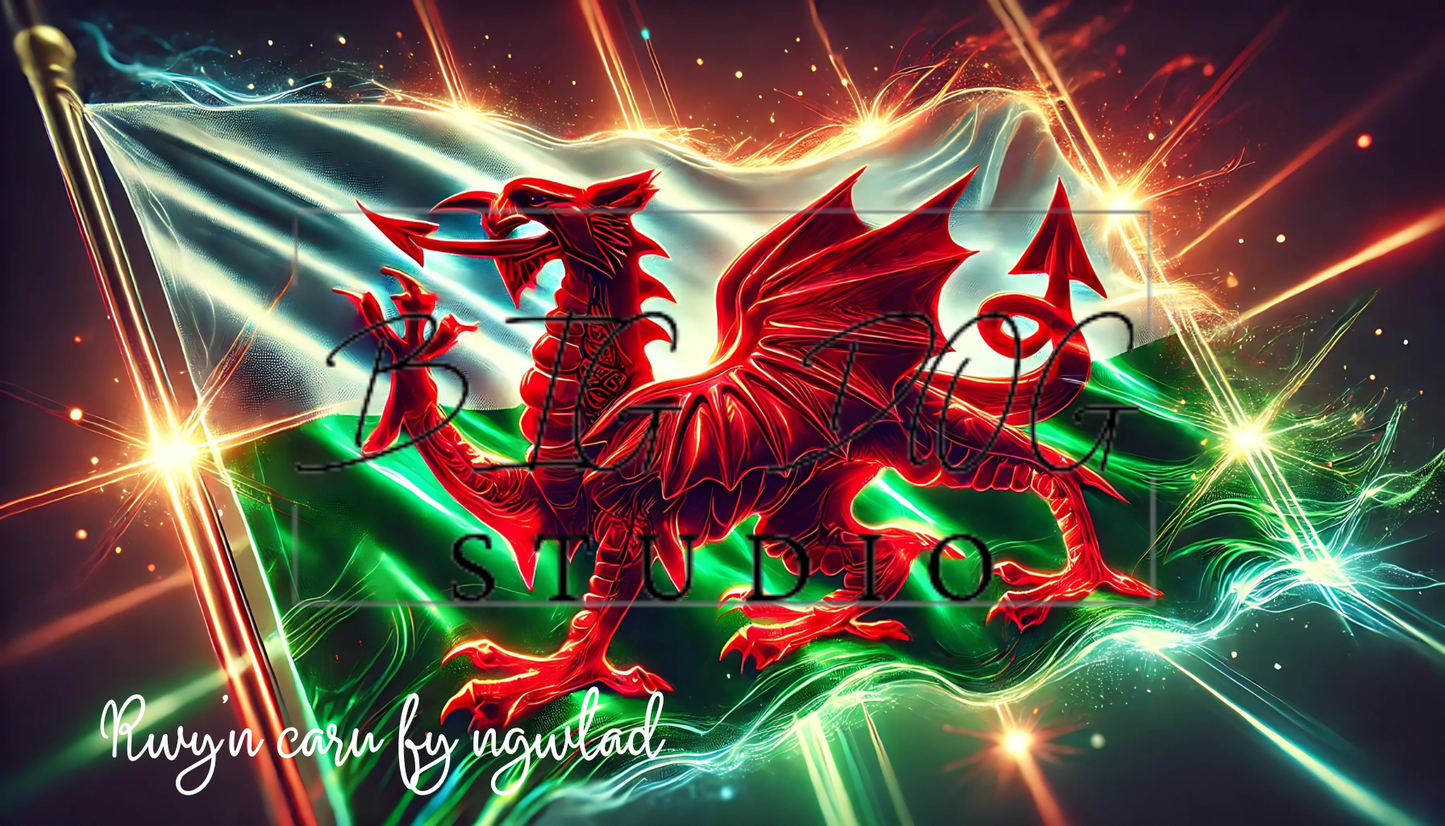 Ceramic Mug Featuring Artwork of the "Rwy’n caru fy ngwlad" Welsh Flag #1 – 11oz Glossy Design