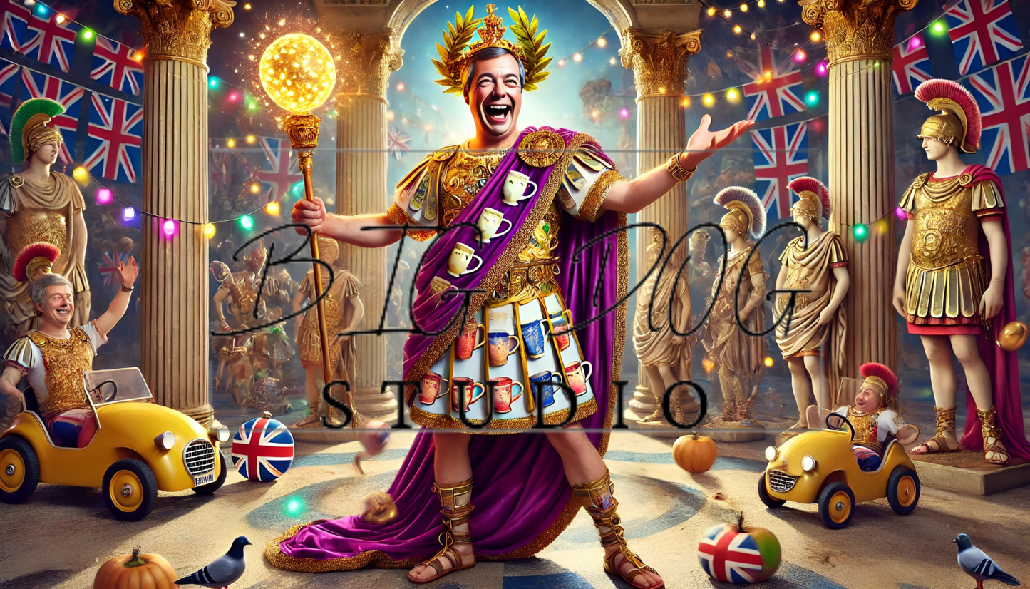 Ceramic Mug Featuring Artwork of Nigel Farage as Emperor Farage #1 – 11oz Glossy Design