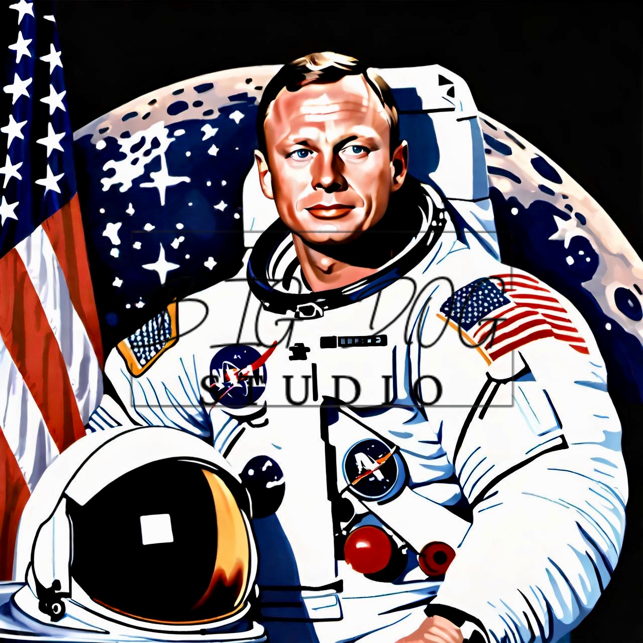 Ceramic Mug Featuring Artwork of Neil Armstrong and famous quote #2 – 11oz Glossy Design
