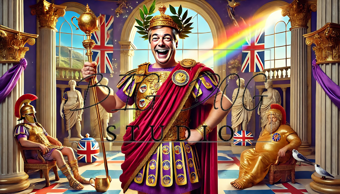 Ceramic Mug Featuring Artwork of Nigel Farage as Emperor Farage #5 – 11oz Glossy Design