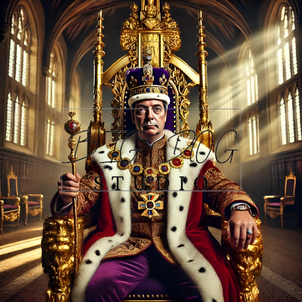 Ceramic Mug Featuring Artwork of Nigel Farage as King Farage #7 – 11oz Glossy Design