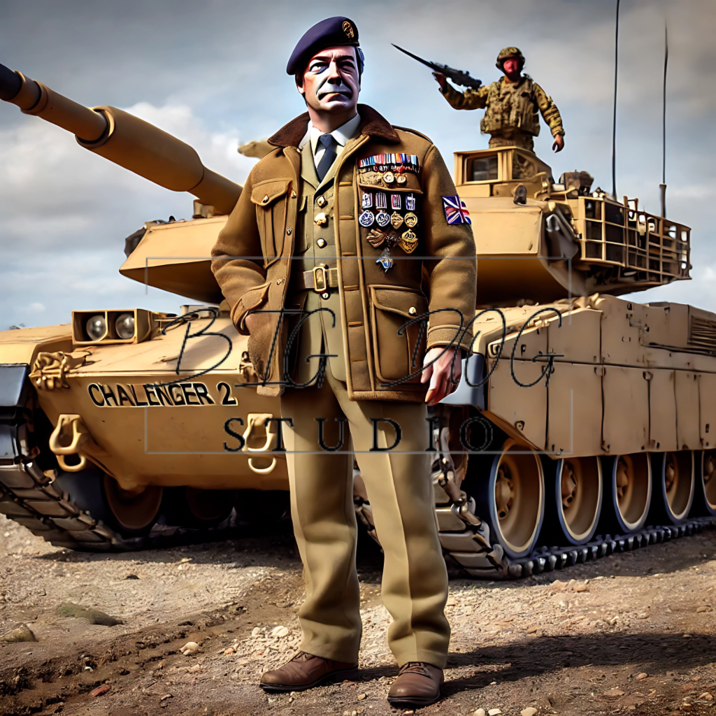 Ceramic Mug Featuring Artwork of Nigel Farage as Tank Commander Farage #1 – 11oz Glossy Design
