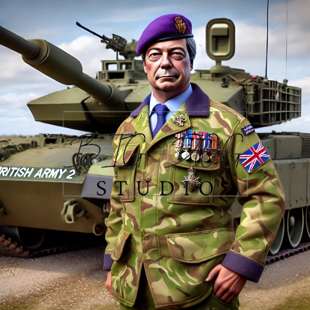 Ceramic Mug Featuring Artwork of Nigel Farage as Tank Commander Farage #2 – 11oz Glossy Design