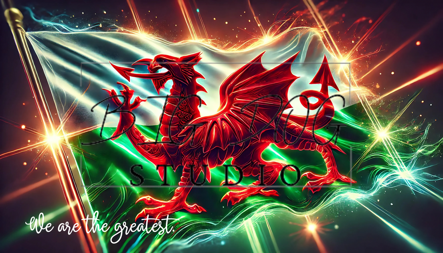 Ceramic Mug Featuring Artwork of the "We are the greatest" Welsh Flag #2 – 11oz Glossy Design