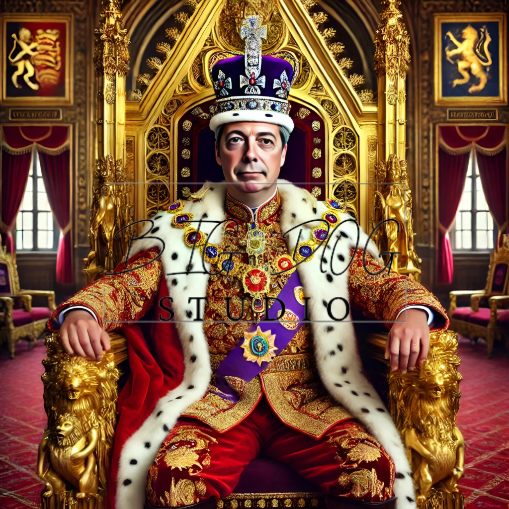 Ceramic Mug Featuring Artwork of Nigel Farage as King Farage #4  – 11oz Glossy Design